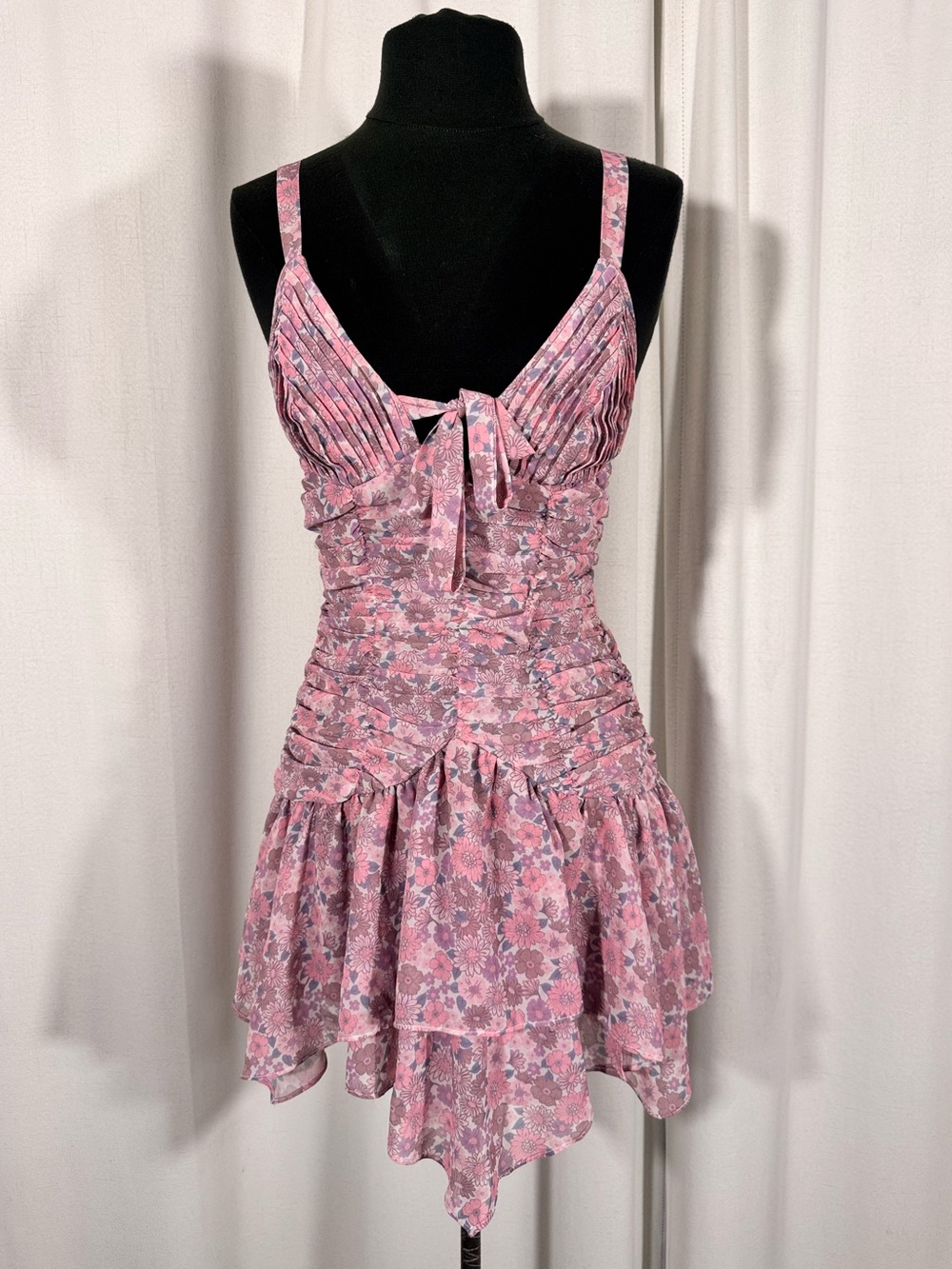 For Love & Lemons Kacey Mini Dress Light Pink